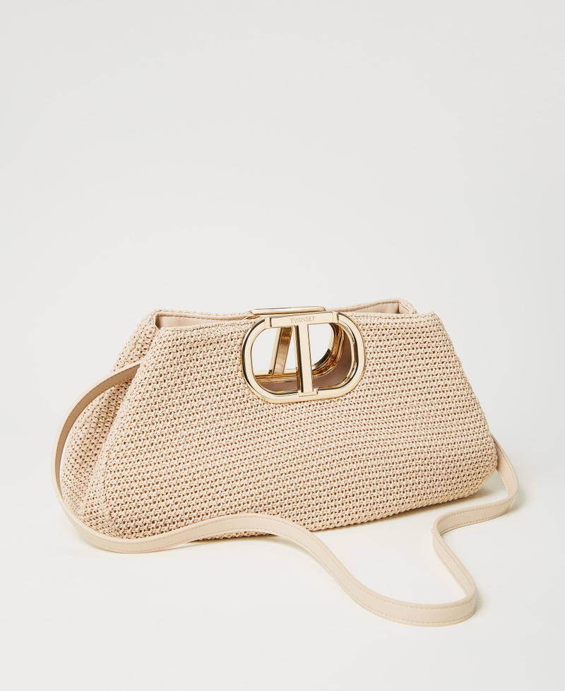 ‘Lila’ woven faux straw shoulder bag Straw Woman 251TB7241_00193_03
