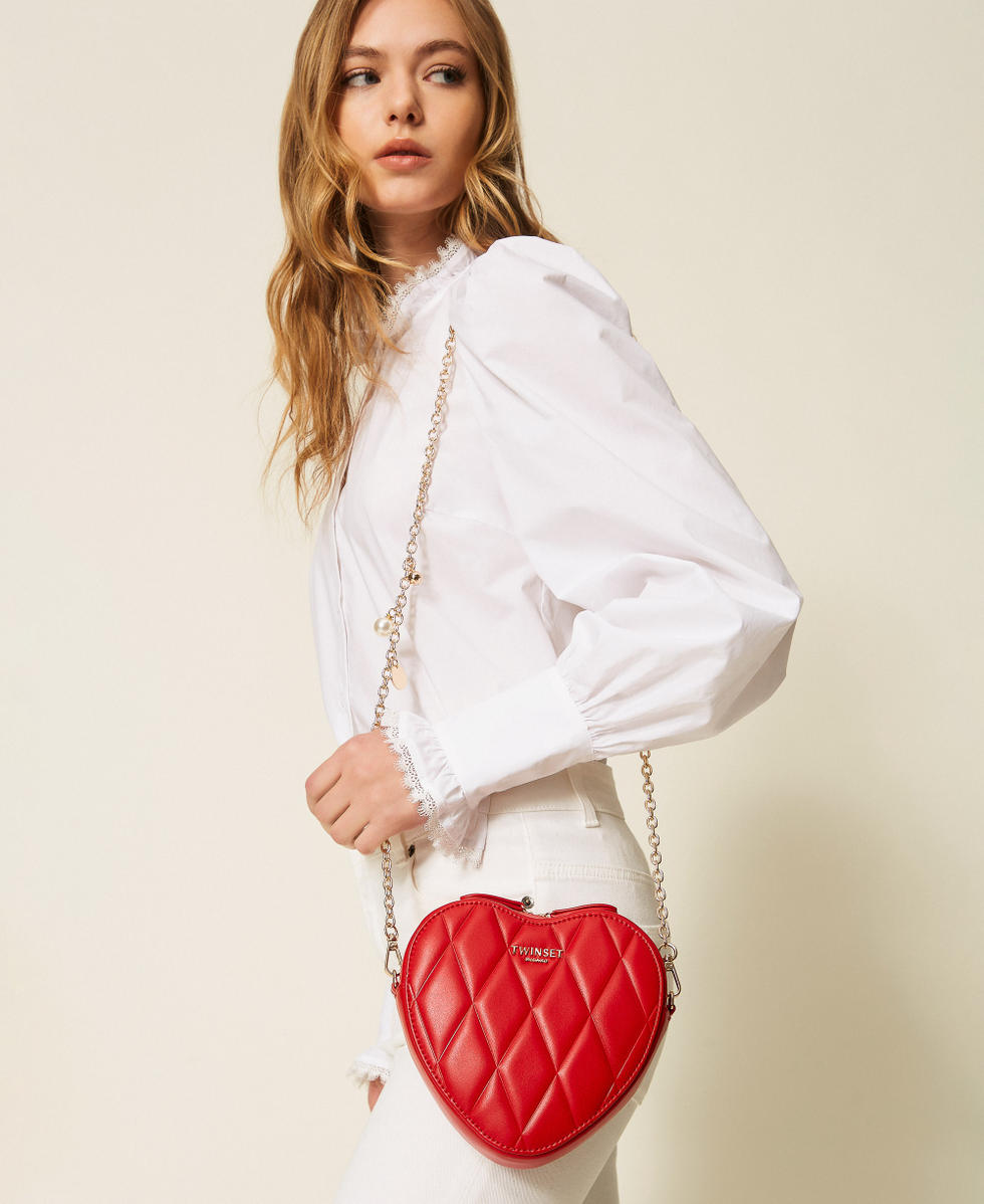 Mini heart-shaped bag with cross-body strap Red Woman 261TH7034_00015_T0