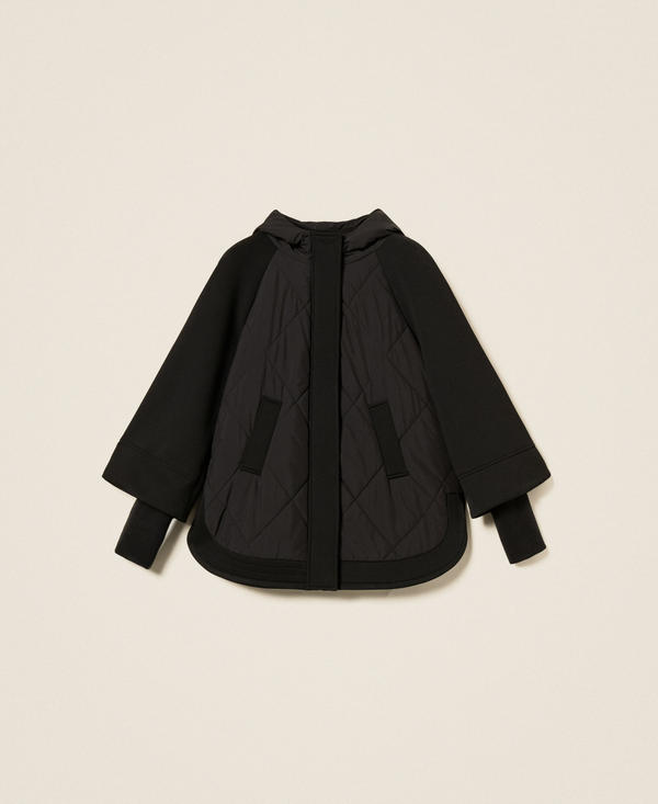 Scuba and nylon caban coat