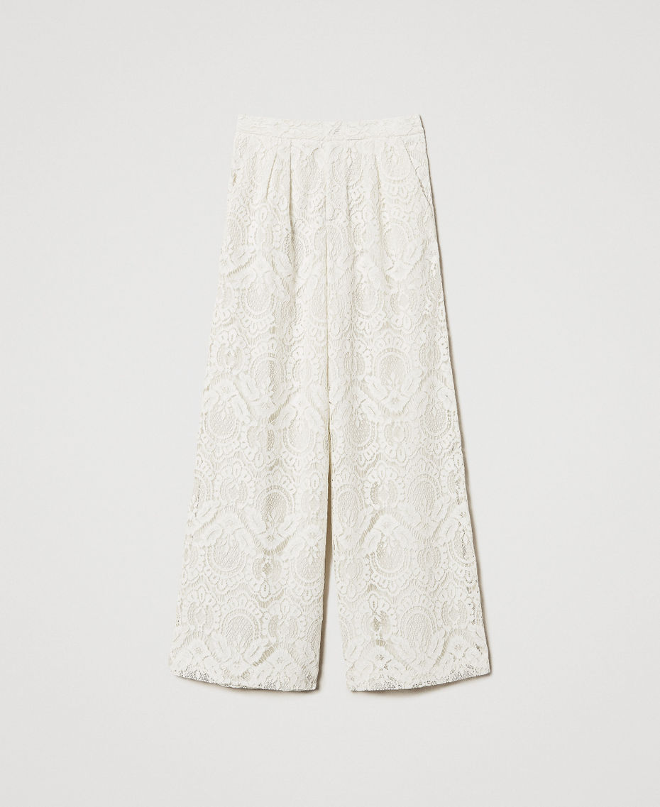 'Procida' palazzo trousers  in macram&eacute; lace