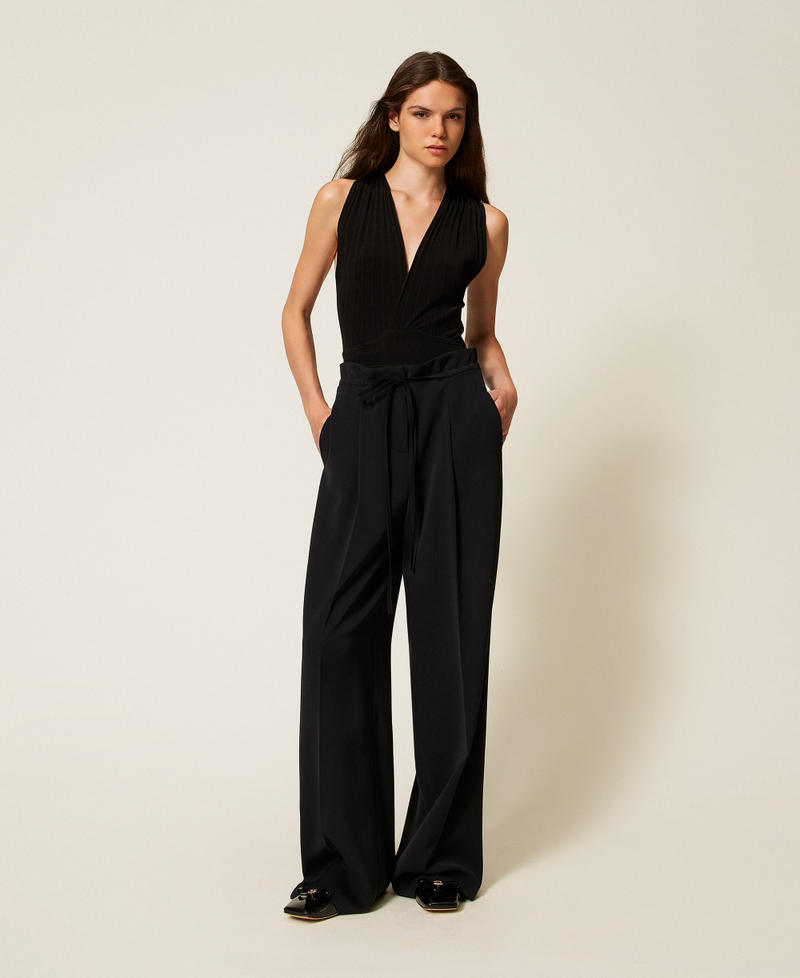 Palazzo trousers with drawstring Black Woman 252TF2011_00006_01