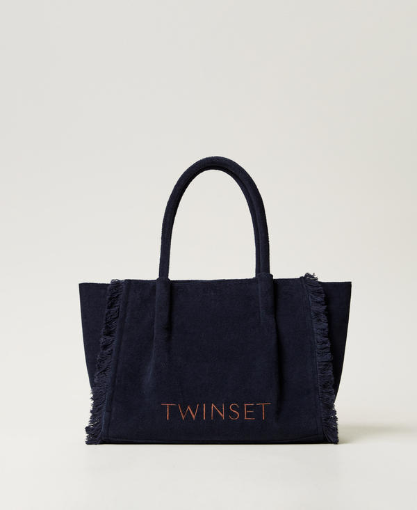 Shopper aus Frottee mit Fransen