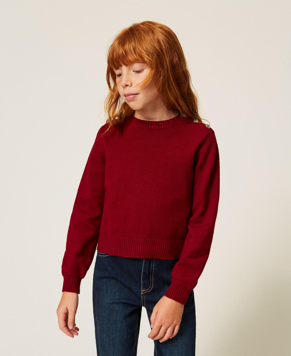 Maglia a righe con bottoni Red Ruby Bambina 262GJ3031_13704_02