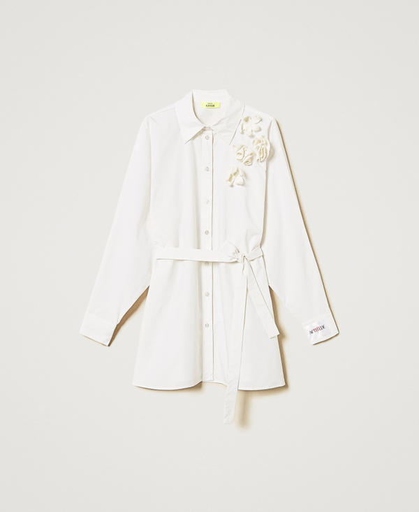 MYFO long shirt with crochet flowers