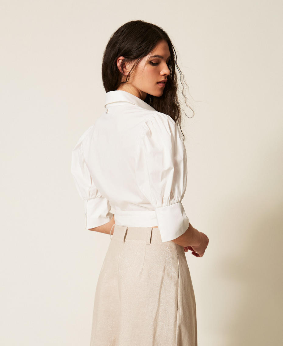 Poplin wrap-around shirt Off White Woman 261AT2021_00526_03
